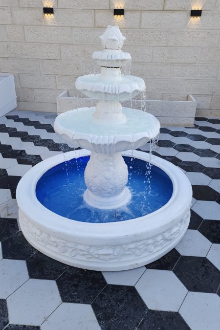 نافورة الحديقة الفاخرة – 3 طبقات مع إضاءة LED